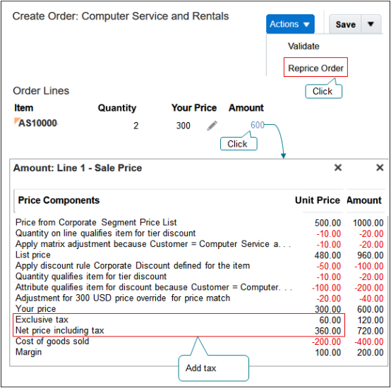 reprice the sales order in the Order Management work area and see what happens