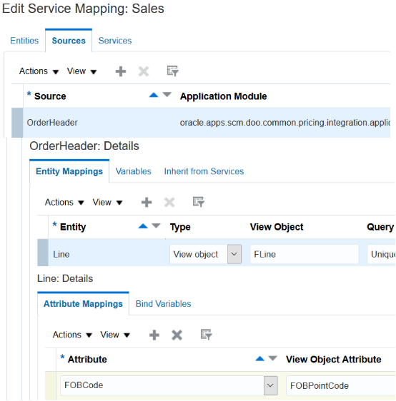 the Edit Service Mapping page