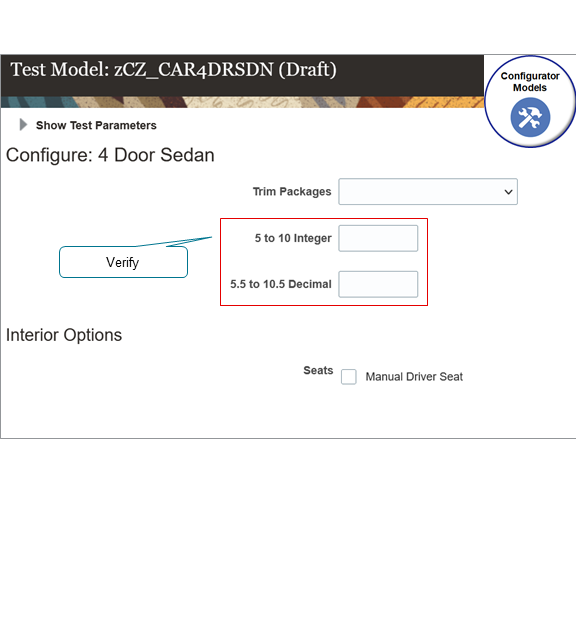 8. Click Test Model, the notice your new features.