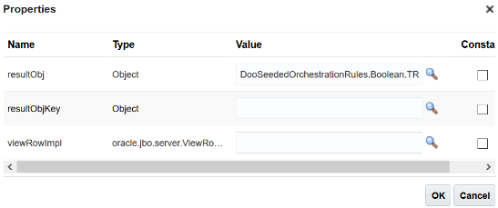 values in Properties dialog