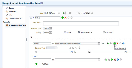 rule that defines the first pattern