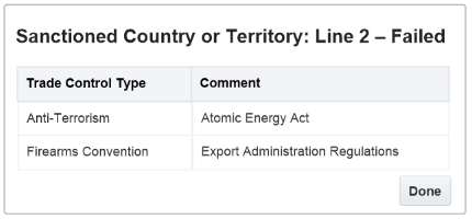 the type of trade control that a fulfillment line references