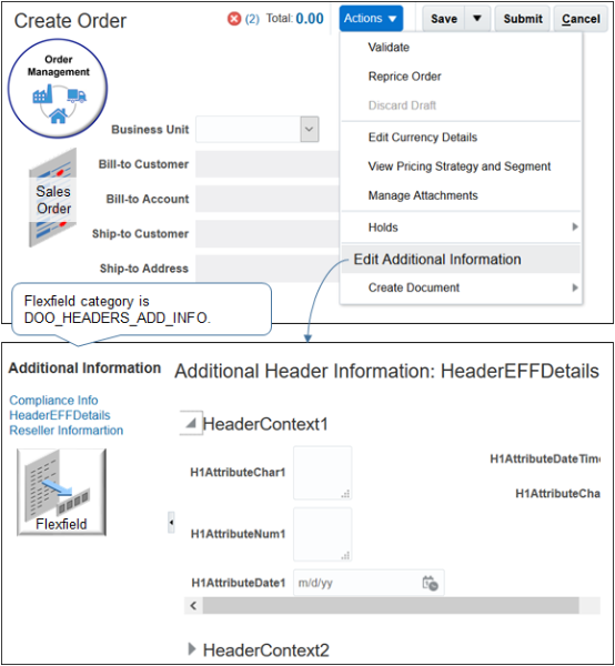 dialog Additional Information that will display each extensible flexfield