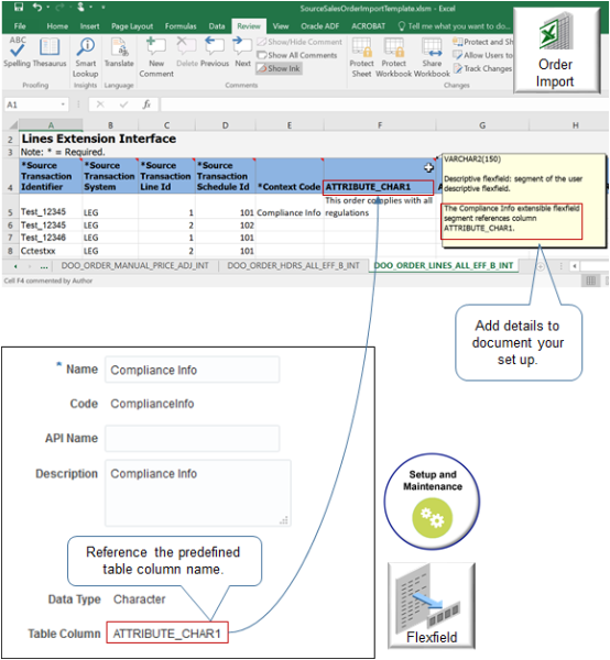 set up segment Compliance Info that references column ATTRIBUTE_CHAR1