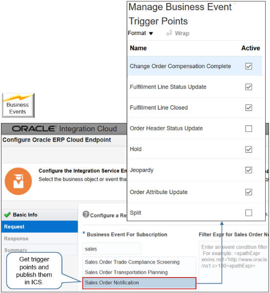 page Manage Business Event Trigger Points.