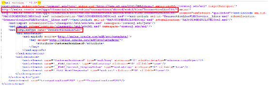 contents of RACUSTOMERTRXLINESCon1.xsd file.