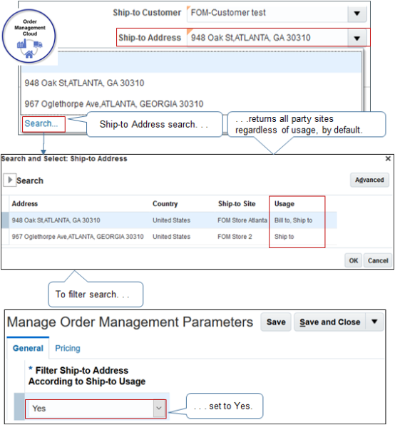 Set Filter Ship-to Address According to Ship-to Usage to Yes.