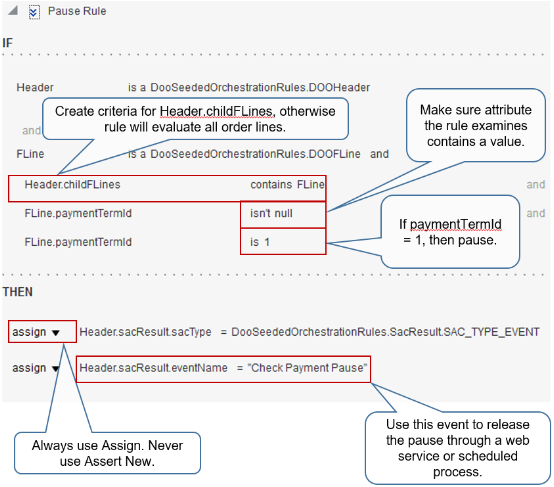 rule that Pauses According to Event