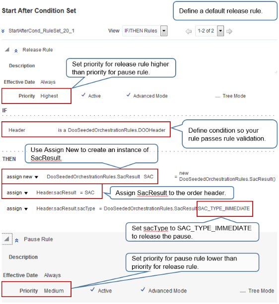 guidelines when you define the release rule