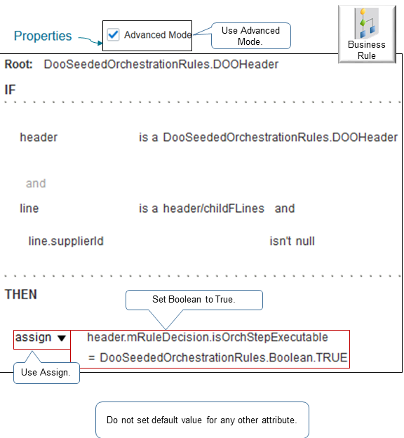 defining a Branching Condition Rule