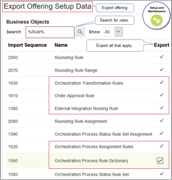 types of rules to migrate