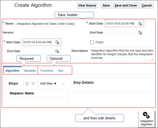 screen print of integration algorithm.