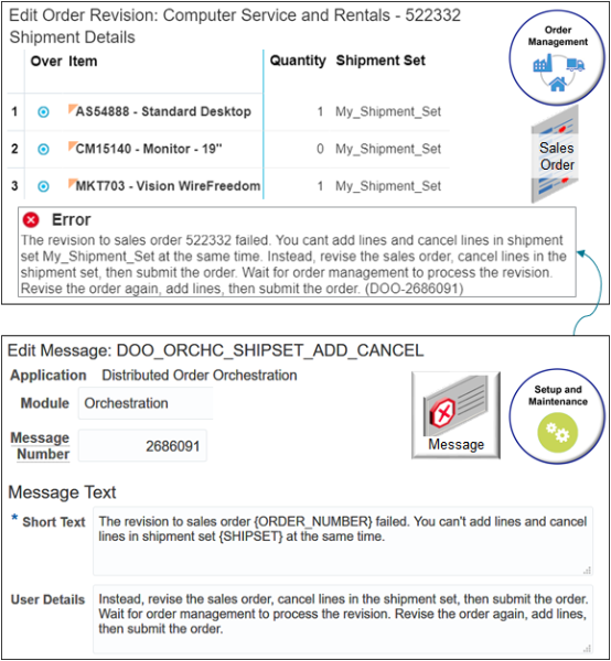 In this example, you creates a sales order, adds two order lines, and assigns each line to My_Shipment_Set.