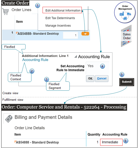 If the Set Accounting Rule to Immediate flexfield contains Yes, then change the value of the Accounting Rule attribute to Immediate.