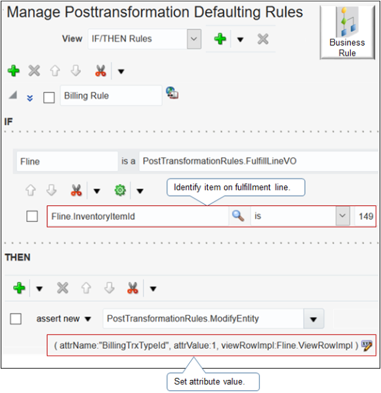 transformation rule that sets attribute Transaction Type to 1.