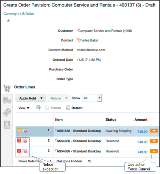 forcefully cancel lines that are stuck or in error