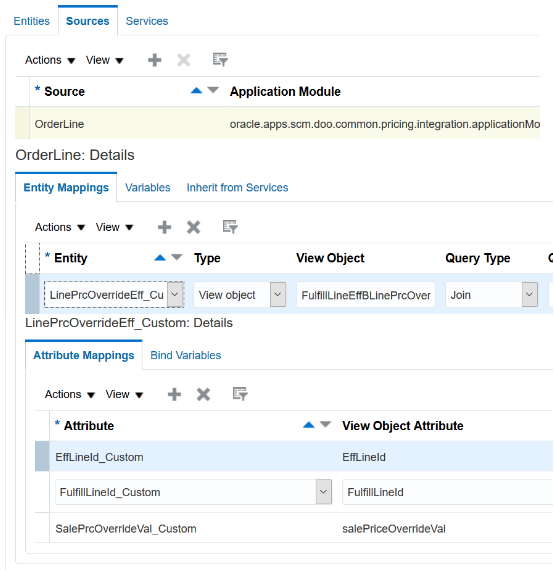 step that configures Pricing to read extensible flexfield values from the public view object that Order Management sends to Pricing when Order Management updates the quantity attribute or a shipping attribute on the order line