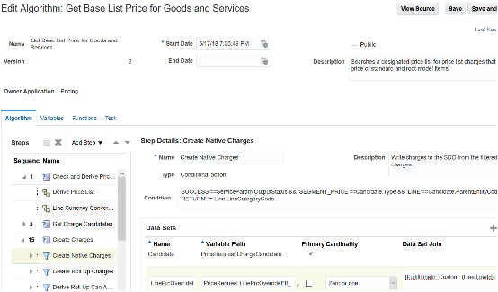 step that references the extensible flexfield that contains the override value