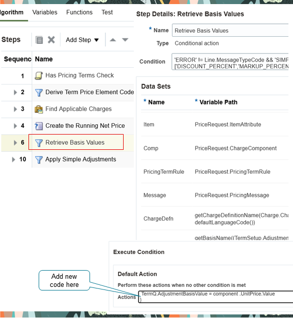 step that gets values for the adjustment basis