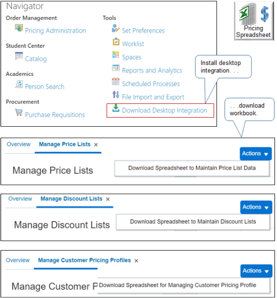 Get Started with pricing spreadsheets