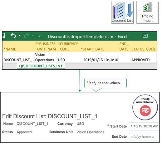 Verify you successfully imported header values.