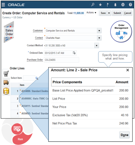 Administer runtime pricing for sales orders.