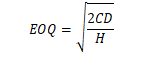 Formula for EOQ in Replenishment Planning