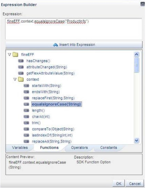 expression that looks up the extensible flexfield value in the tests