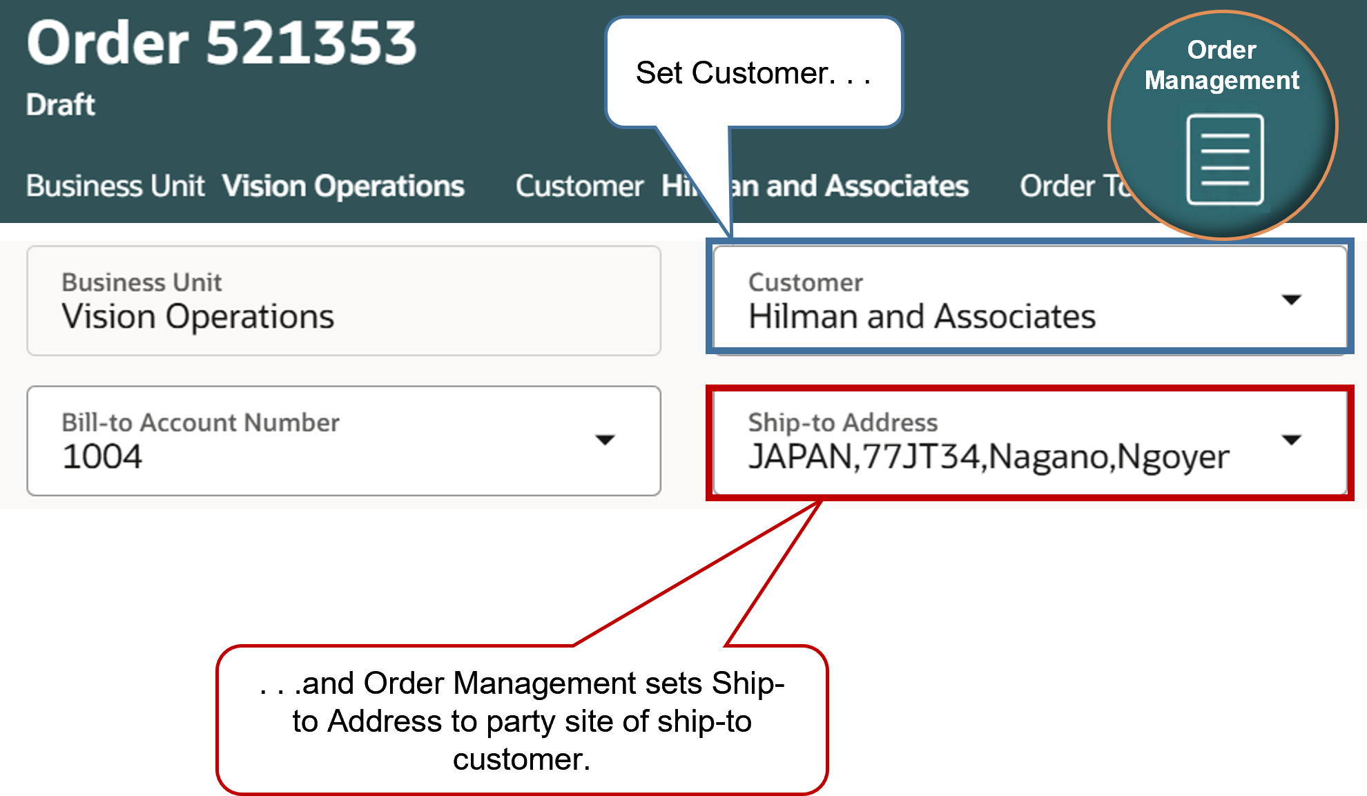 Set Default Value for Ship-to Address.