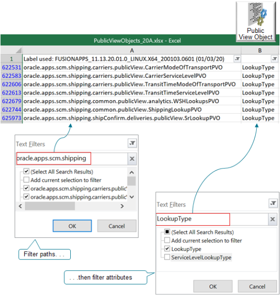 There are over 600,000 public view objects, so you need to filter for only the ones you need.