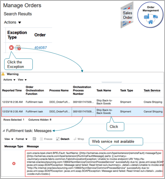 for a sales order and encounter an error