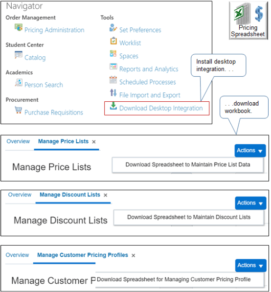Get Started with pricing spreadsheets