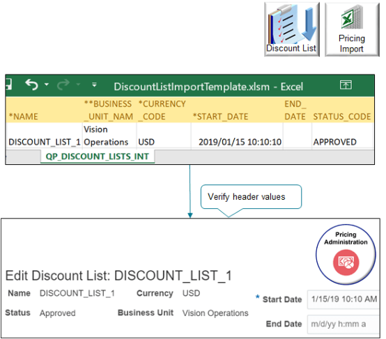 Verify you successfully imported header values.