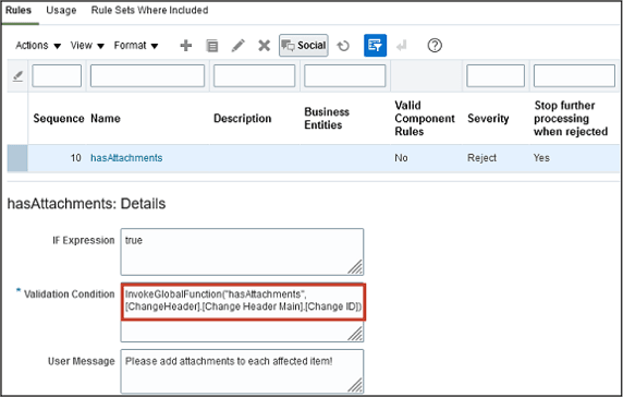 This image shows the validation condition of the global function.