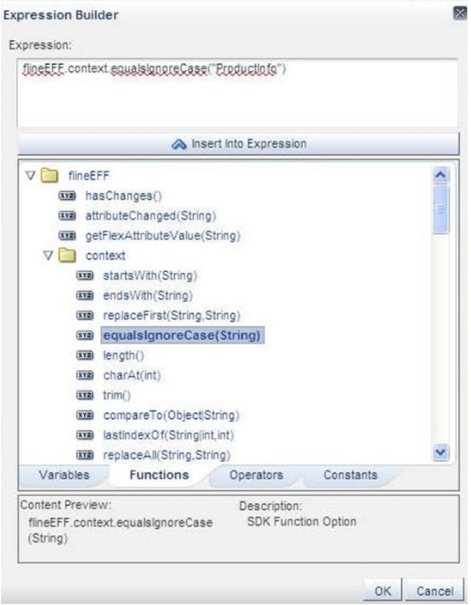 expression that looks up the extensible flexfield value in the tests