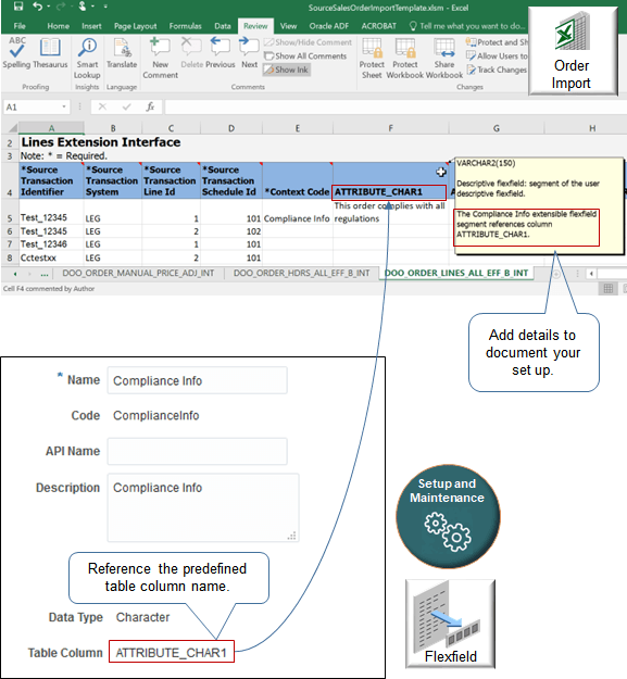 set up segment Compliance Info that references column ATTRIBUTE_CHAR1