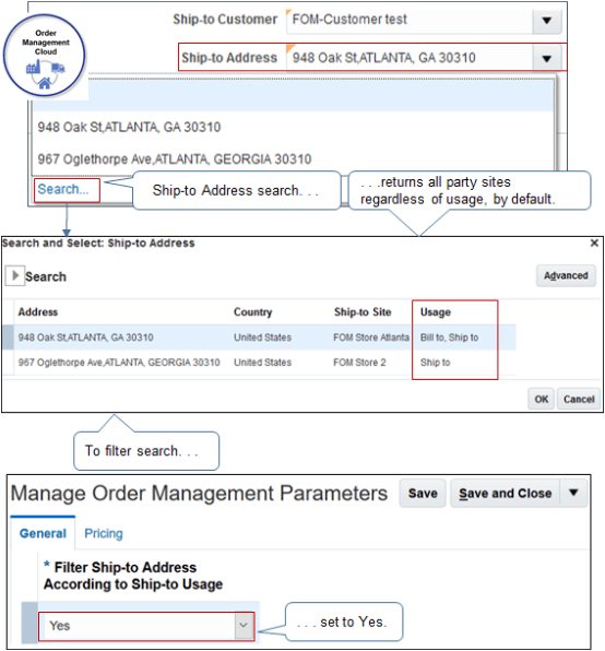 Set Filter Ship-to Address According to Ship-to Usage to Yes.