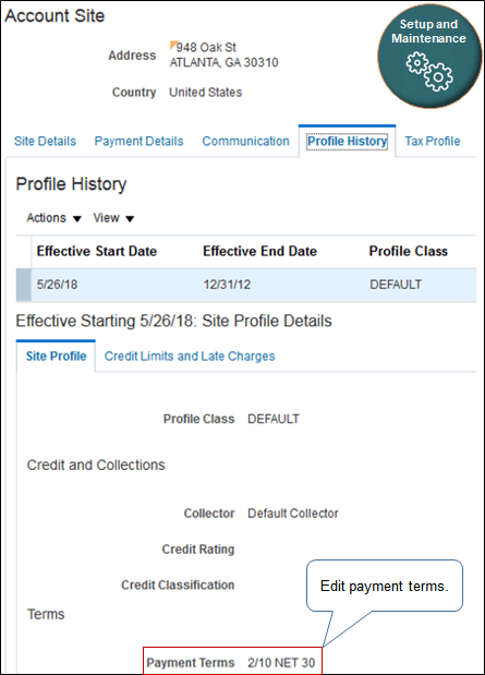 select a value for attribute Payment Terms.