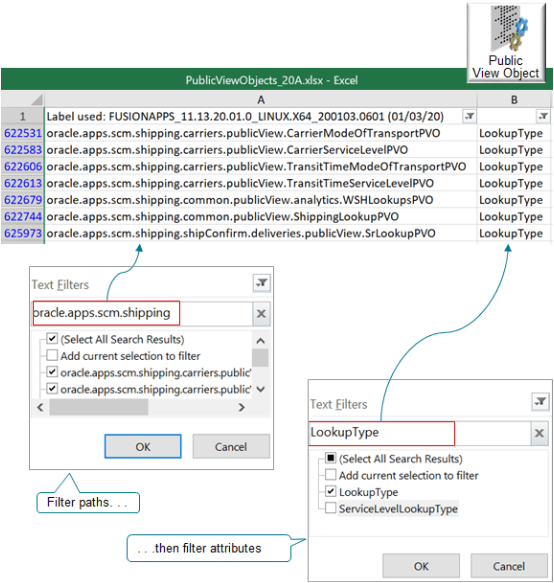 There are over 600,000 public view objects, so you need to filter for only the ones you need.