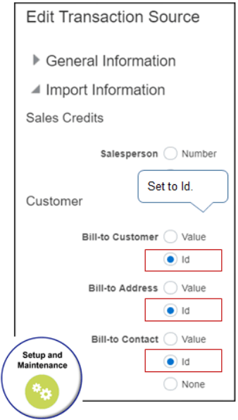 set the option to Id