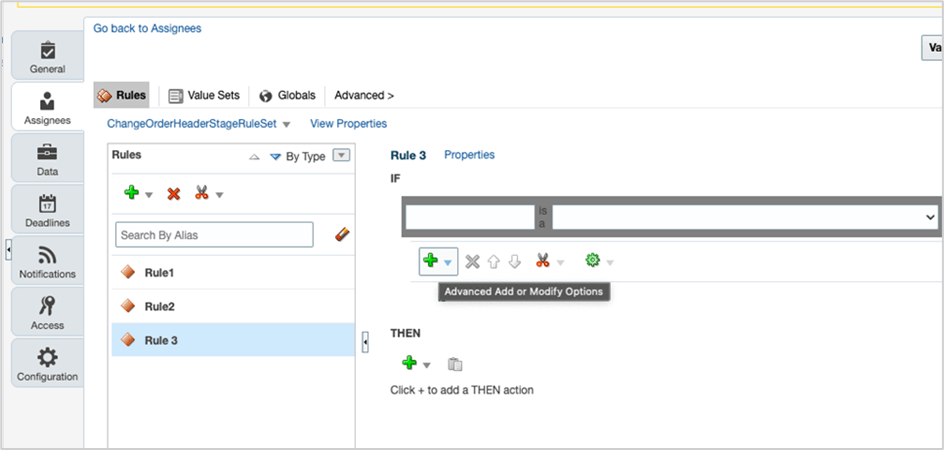 Advanced Add or Modify Options