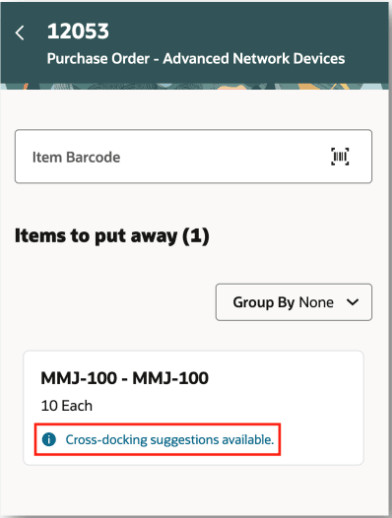 Cross-Dock Suggestions