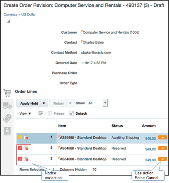 forcefully cancel lines that are stuck or in error