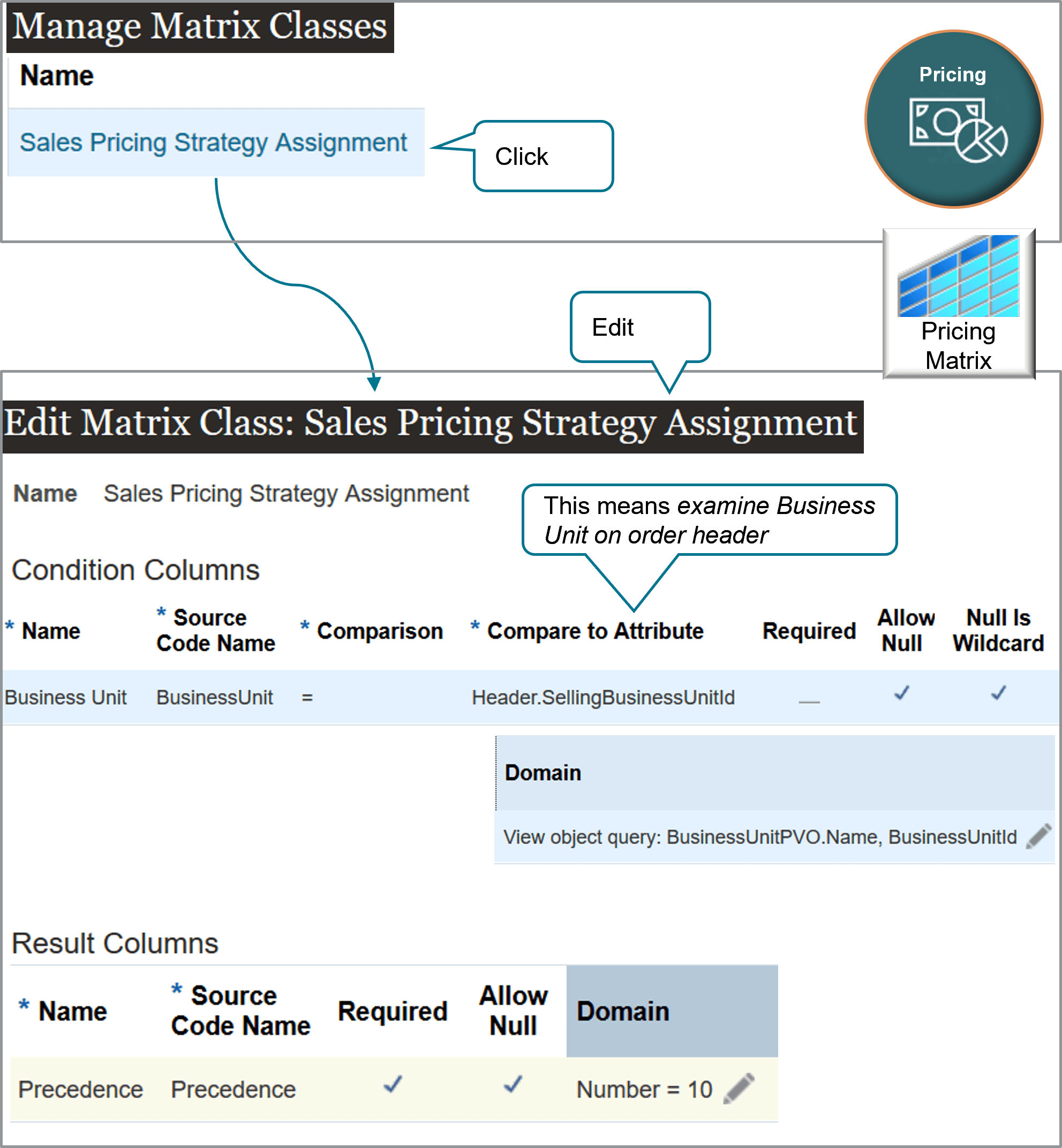 Modify the matrix class so you can set the business unit in the strategy assignment.