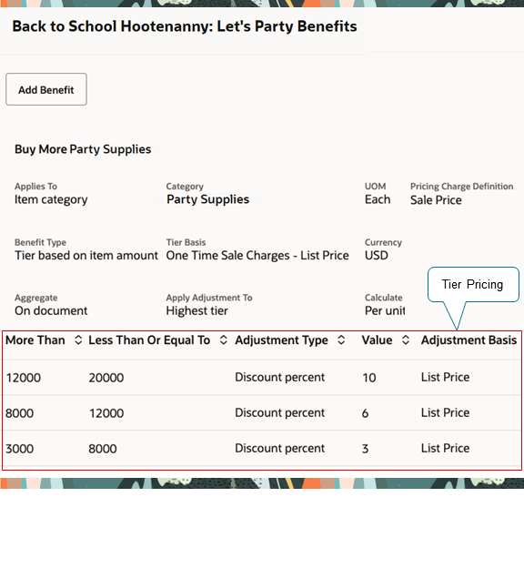 You can add a tiered discount