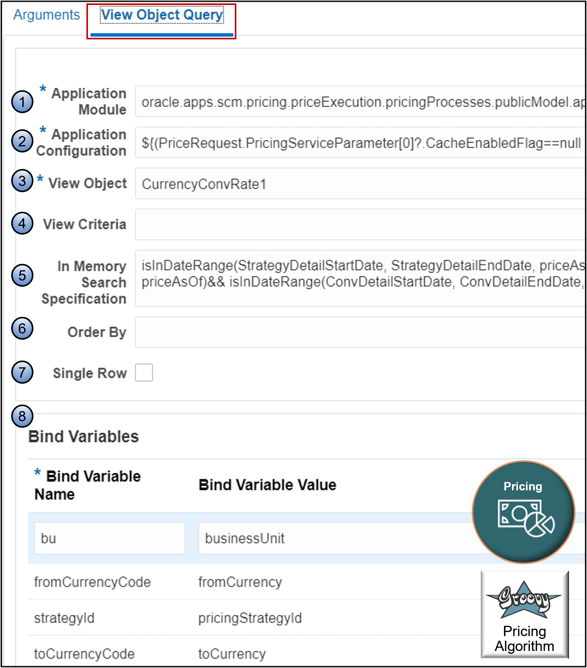a typical view object query