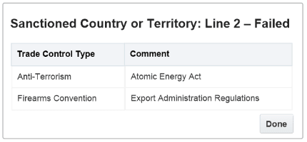 the type of trade control that an order line references