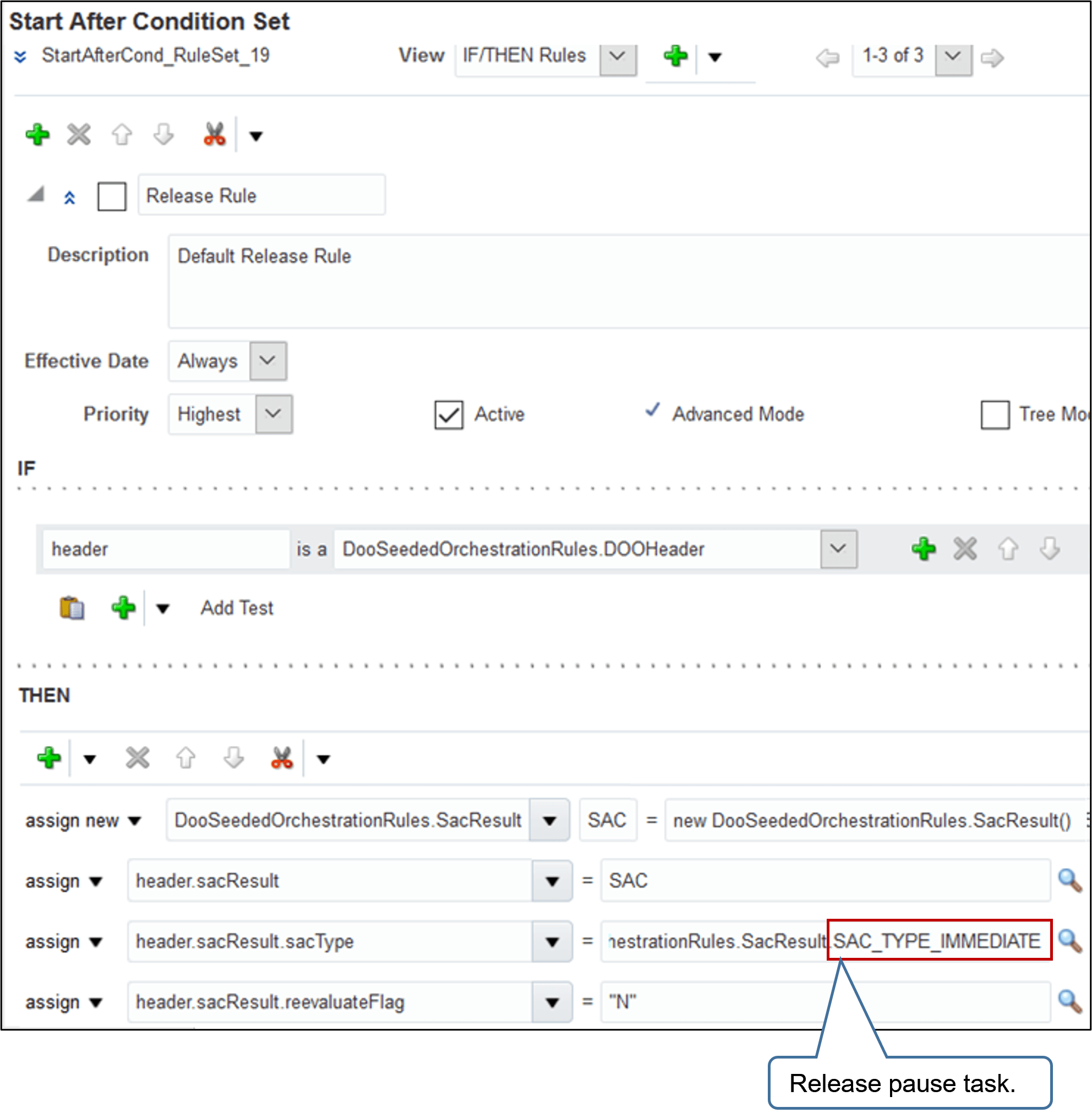 rule that Releases Pause Task