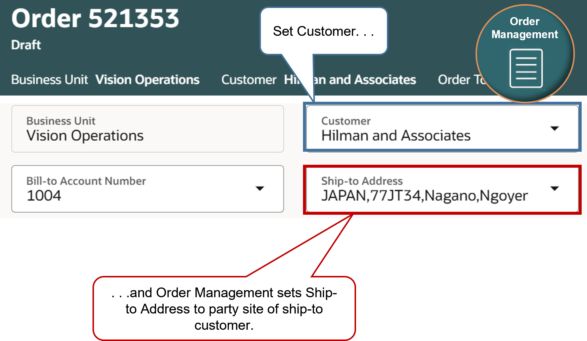 Set Default Value for Ship-to Address.