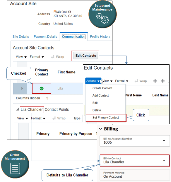 Set the Primary Contact.